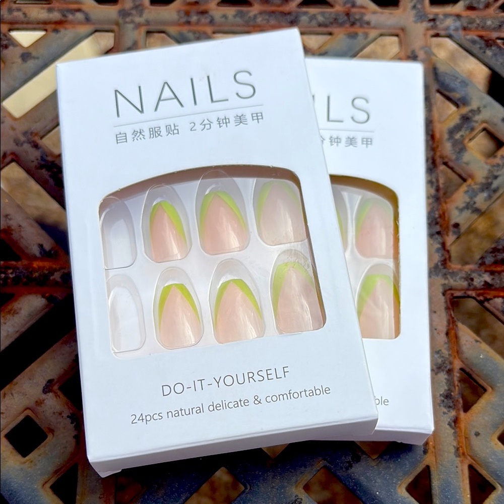 DIY Nail Kit with Green and Pink Accents